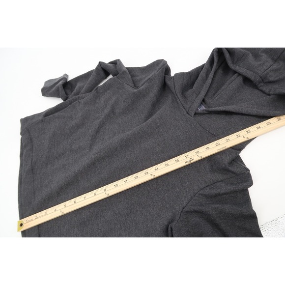 Free Fly Womens Medium Bamboo Fleece Cropped Hoodie Gray Athleisure‎ Yoga - Picture 9 of 10